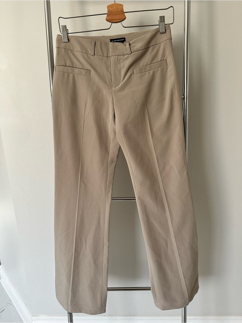 Club Monaco Beige Straight-Leg Dress Pants